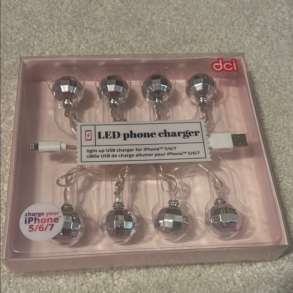 DC Silver Chargers with LED Charms